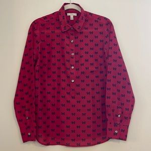 J. CREW red popover shirt
